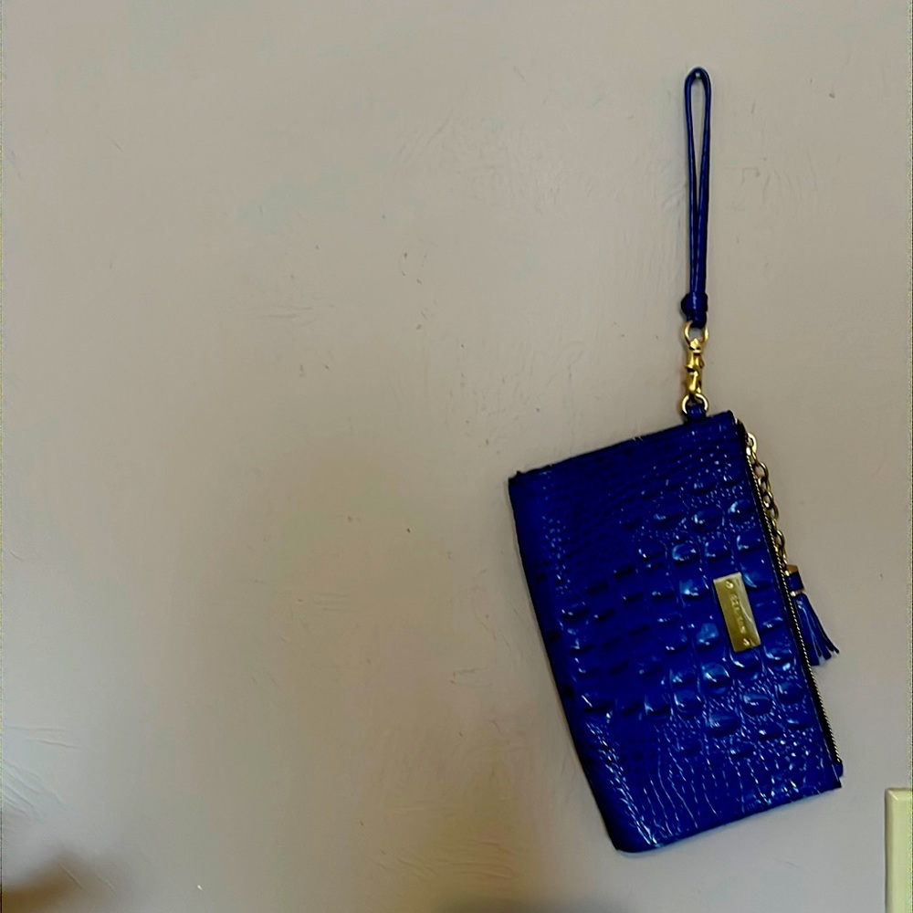 Brahmin Dark Blue Melbourne Leather Clutch Wristlet - Picture 1 of 4
